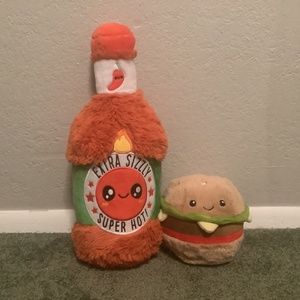 Squishables Hot Sauce and Burger